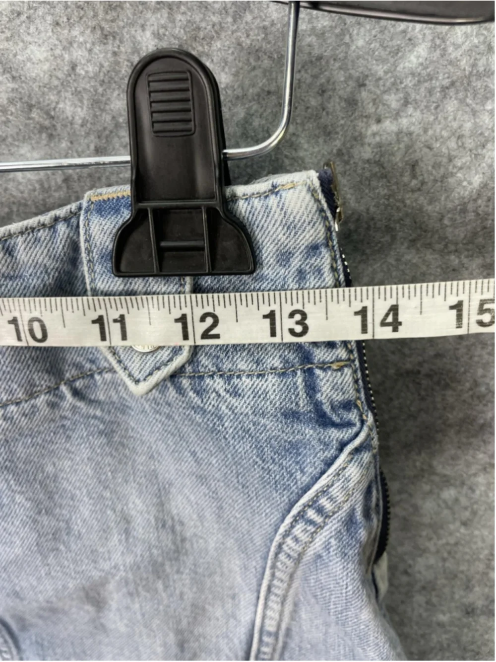 We The Free Skirt Womens 25 Blue Denim A Line Low Rise Side Zip Mini Light Wash